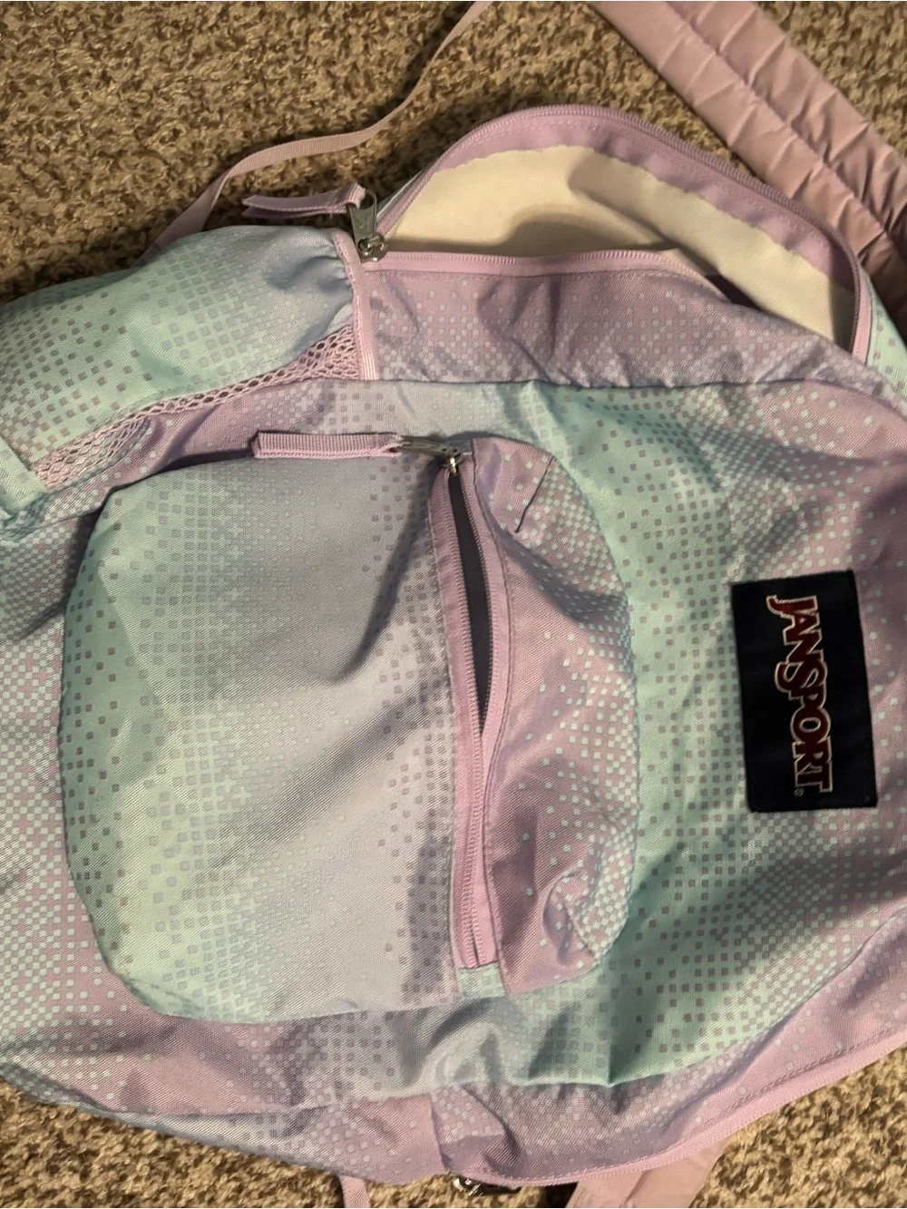 JanSport Cross Town 8 Bit Ombre Purple School Backpack